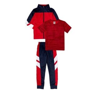 Cheetah Boys' Tricot Jacket, Joggers and Performance T-Shirt, 3-Piece Active Set